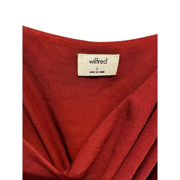 Wilfred Women's Maroon Sleeveless Shanghai Strap A-Line Midi Dress Size Small - Picture 3 of 7